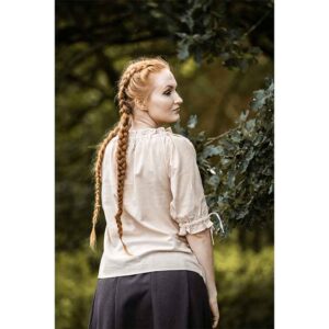 Sandra Short Sleeve Medieval Blouse - Hemp