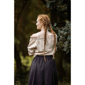 Sandra Short Sleeve Medieval Blouse - Hemp
