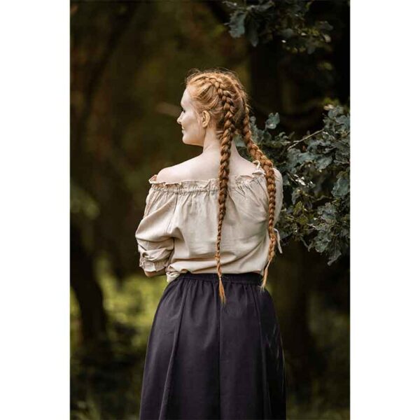 Sandra Short Sleeve Medieval Blouse - Hemp