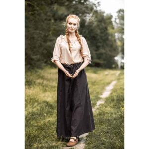 Sandra Short Sleeve Medieval Blouse - Hemp
