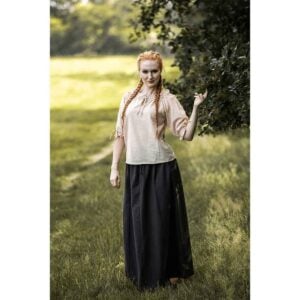 Sandra Short Sleeve Medieval Blouse - Hemp
