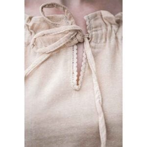 Sandra Short Sleeve Medieval Blouse - Hemp