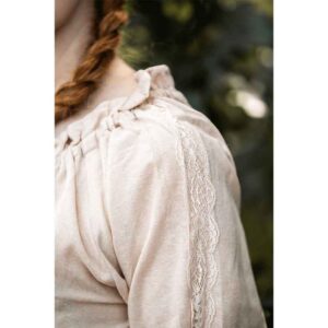Sandra Short Sleeve Medieval Blouse - Hemp