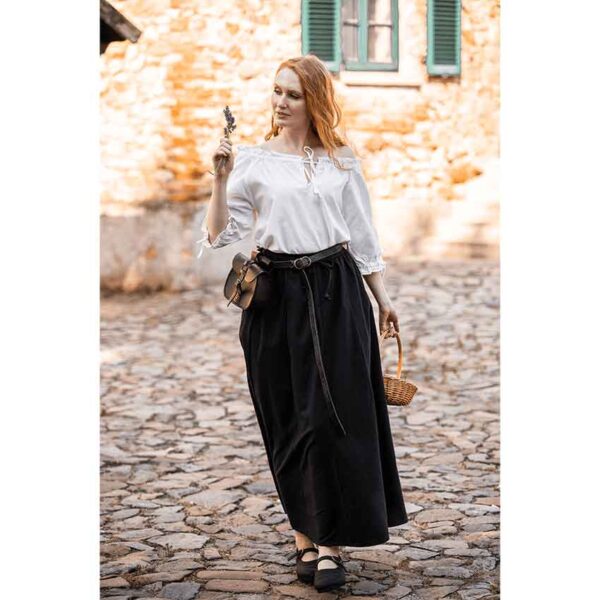 Sandra Short Sleeve Medieval Blouse - Natural