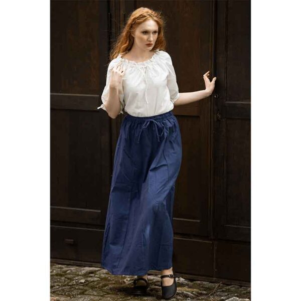 Sandra Short Sleeve Medieval Blouse - White