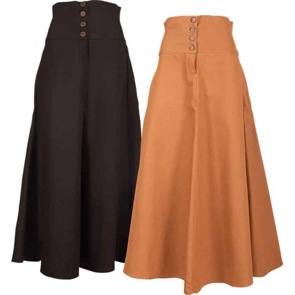 Hannah Buttoned Canvas Skirt