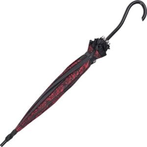 Burgundy and Black Raven Umbrella