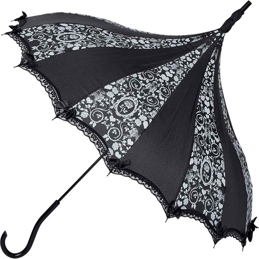 Black and White Rose Umbrella