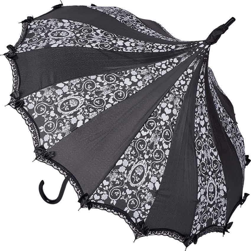 Black and White Rose Umbrella