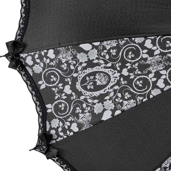 Black and White Rose Umbrella