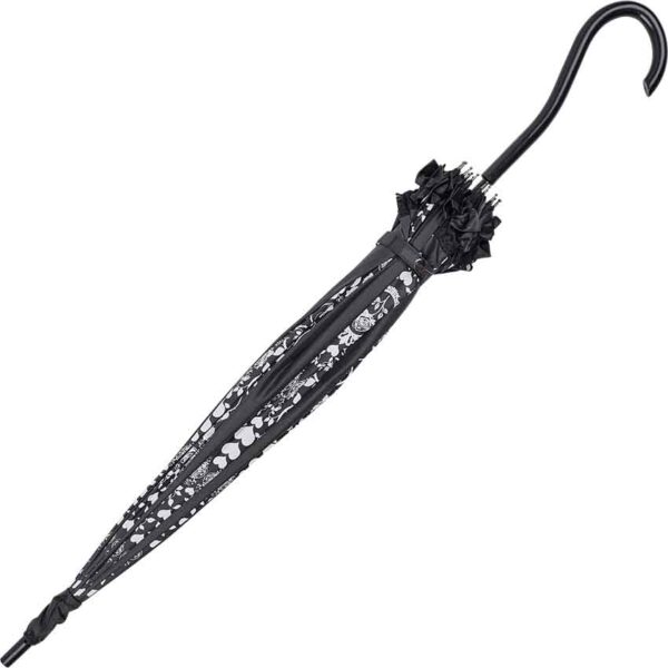 Black and White Rose Umbrella