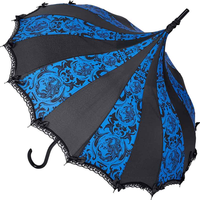 Black and Blue Dragon Umbrella