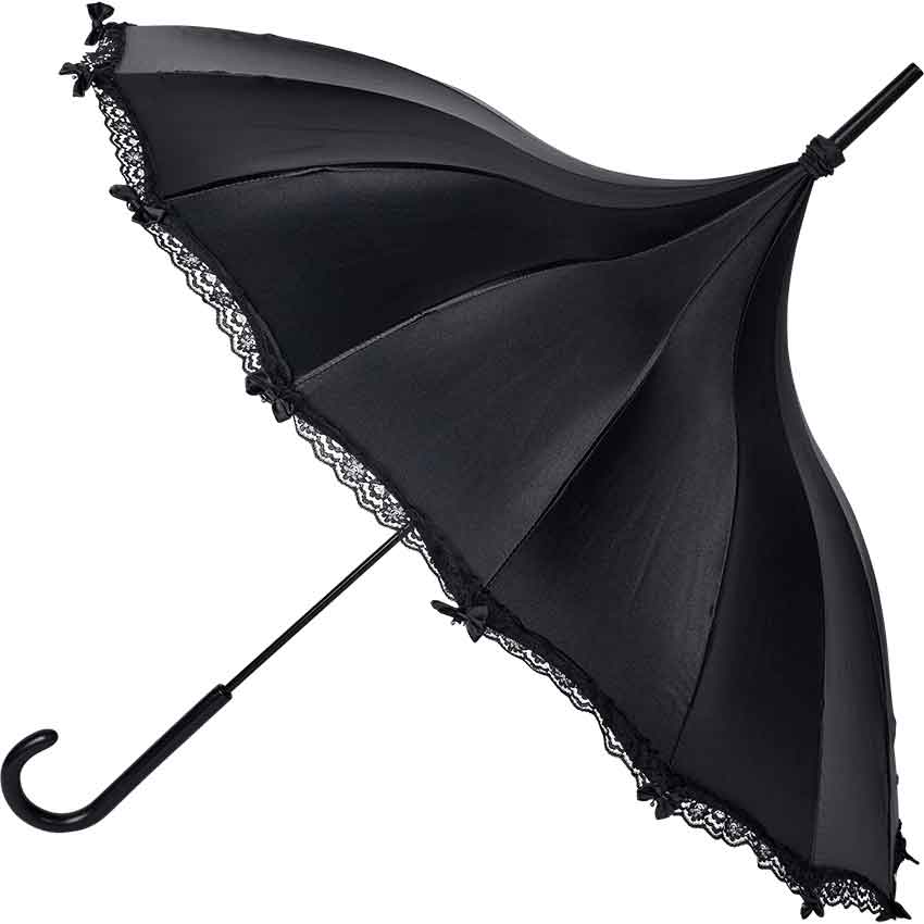 Black Satin Gothic Umbrella