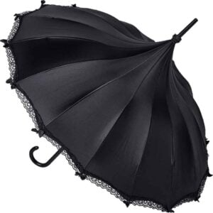 Black Satin Gothic Umbrella