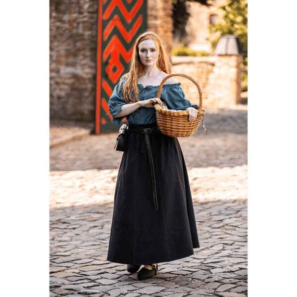 Vera Medieval Short Sleeve Blouse - Petrol Blue