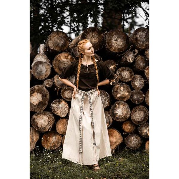 Vera Medieval Short Sleeve Blouse - Dark Brown