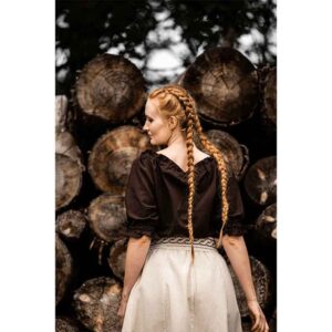 Vera Medieval Short Sleeve Blouse - Dark Brown