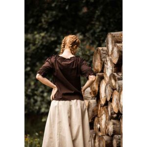 Vera Medieval Short Sleeve Blouse - Dark Brown