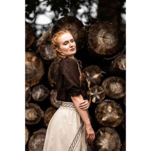 Vera Medieval Short Sleeve Blouse - Dark Brown