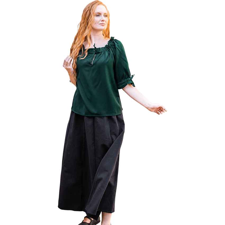 Vera Medieval Short Sleeve Blouse - Green