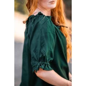Vera Medieval Short Sleeve Blouse - Green