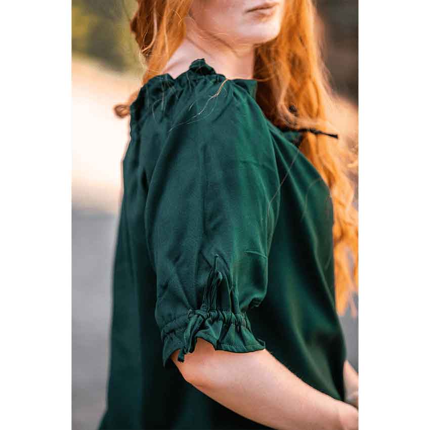 Vera Medieval Short Sleeve Blouse - Green