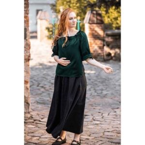 Vera Medieval Short Sleeve Blouse - Green