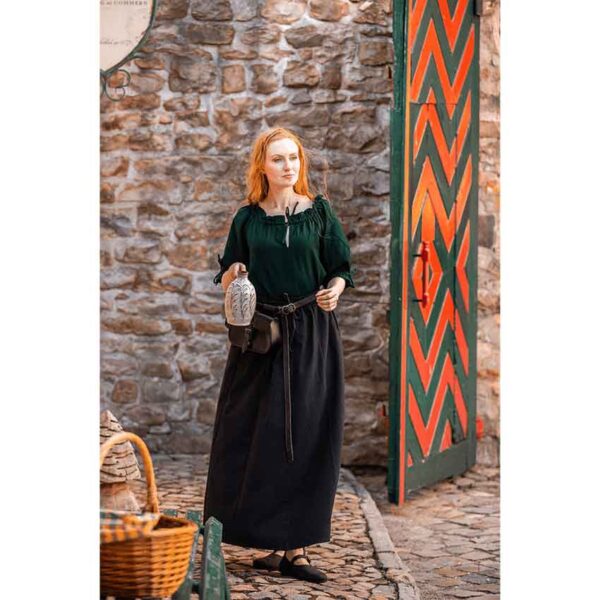 Vera Medieval Short Sleeve Blouse - Green
