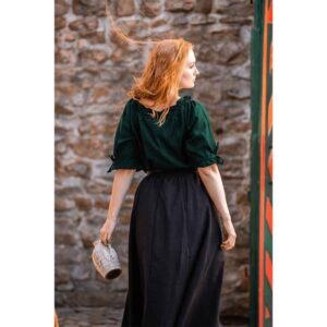 Vera Medieval Short Sleeve Blouse - Green