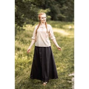 Vera Medieval Short Sleeve Blouse - Hemp