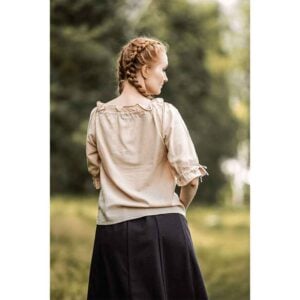 Vera Medieval Short Sleeve Blouse - Hemp