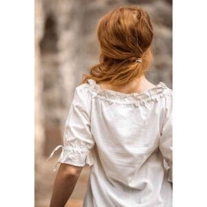 Vera Medieval Short Sleeve Blouse - Beige