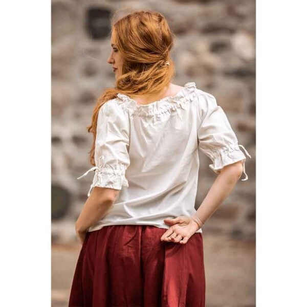 Vera Medieval Short Sleeve Blouse - Beige