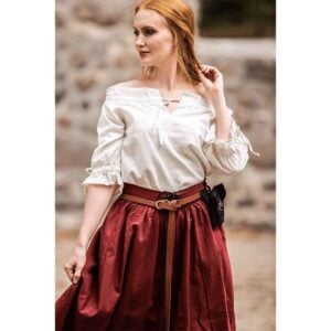 Vera Medieval Short Sleeve Blouse - Beige