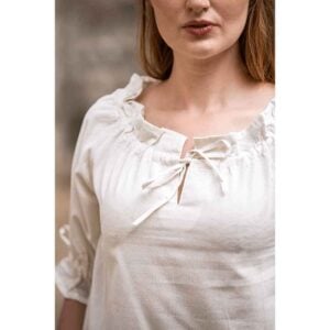 Vera Medieval Short Sleeve Blouse - Beige