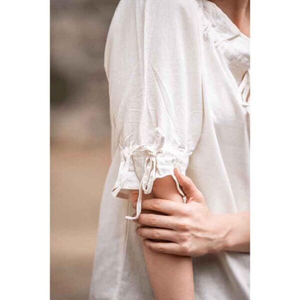 Vera Medieval Short Sleeve Blouse - Beige