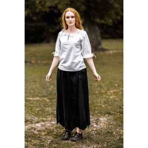 Vera Medieval Short Sleeve Blouse - White