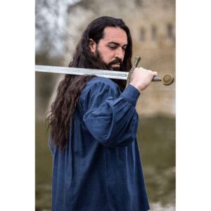 Leopold Woven Cotton Medieval Shirt - Blue