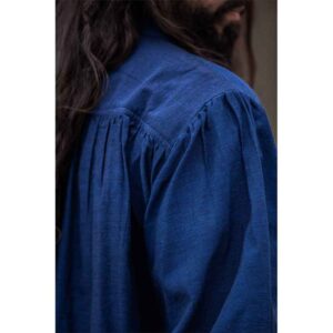 Leopold Woven Cotton Medieval Shirt - Blue