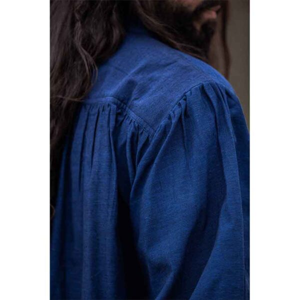 Leopold Woven Cotton Medieval Shirt - Blue