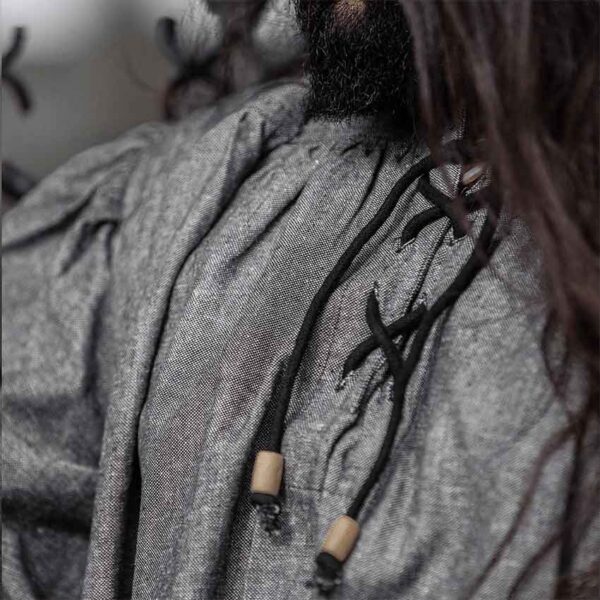 Leopold Woven Cotton Medieval Shirt - Grey