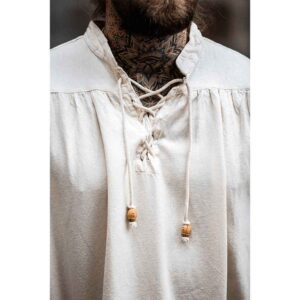 Leopold Woven Cotton Medieval Shirt - Natural