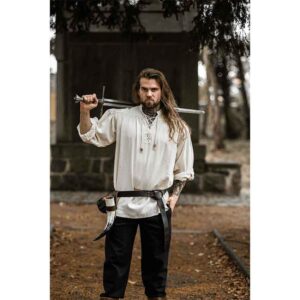 Leopold Woven Cotton Medieval Shirt - Natural