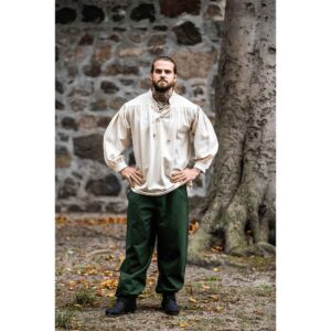 Leopold Woven Cotton Medieval Shirt - Natural