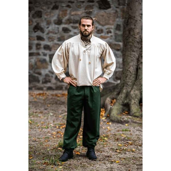 Leopold Woven Cotton Medieval Shirt - Natural