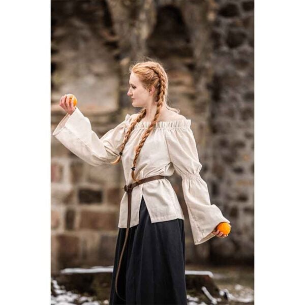 Coletta Medieval Cotton and Linen Blouse - Natural
