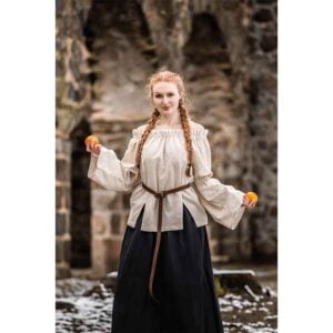 Coletta Medieval Cotton and Linen Blouse - Natural