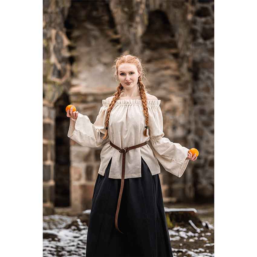 Coletta Medieval Cotton and Linen Blouse - Natural