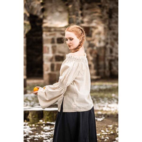 Coletta Medieval Cotton and Linen Blouse - Natural