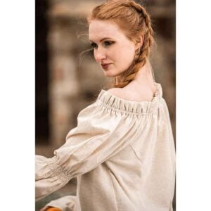 Coletta Medieval Cotton and Linen Blouse - Natural